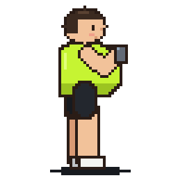 Pixel person getting fitter over time