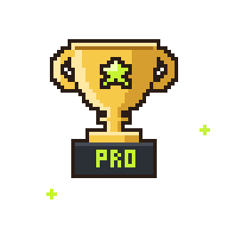 Pixel trophy with a PRO plate